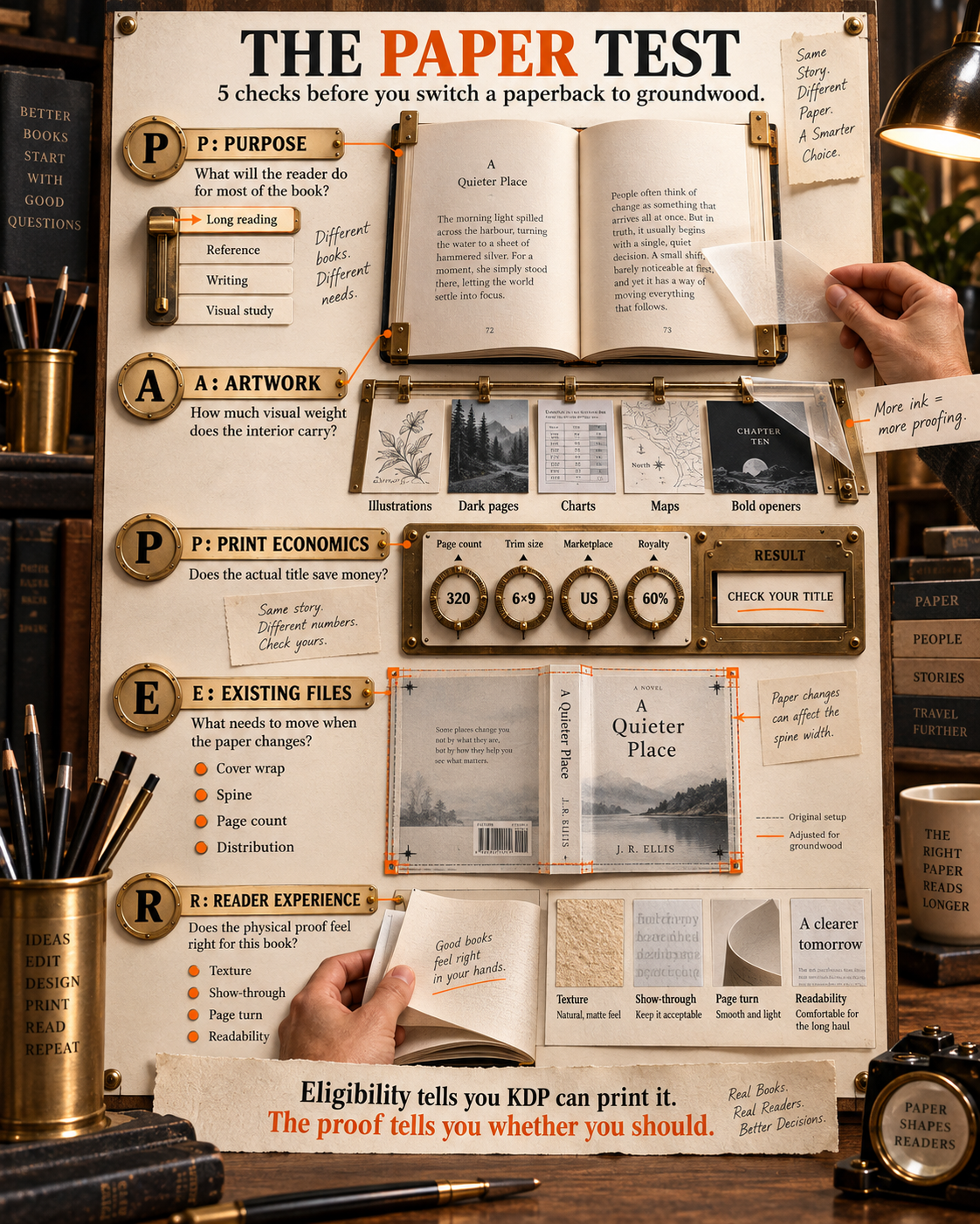 The PAPER test: 5 checks before you switch a paperback to groundwood