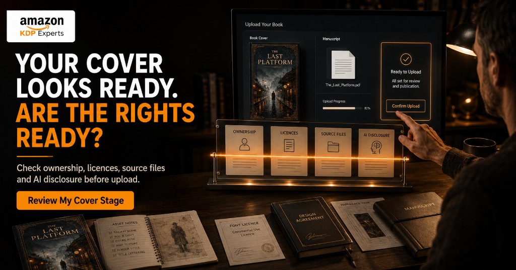 Your cover looks ready. Are the rights ready? Check ownership, licences, source files and AI disclosure before upload
